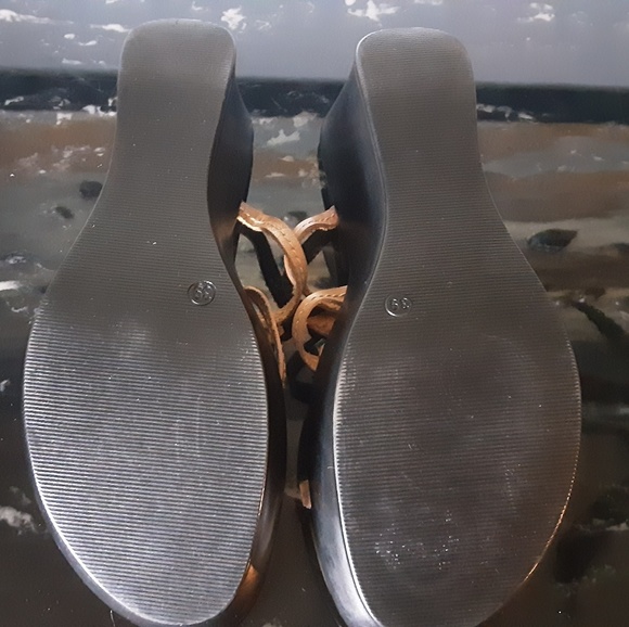 LEATHER WEDGE SANDALS  8 - Picture 4 of 4